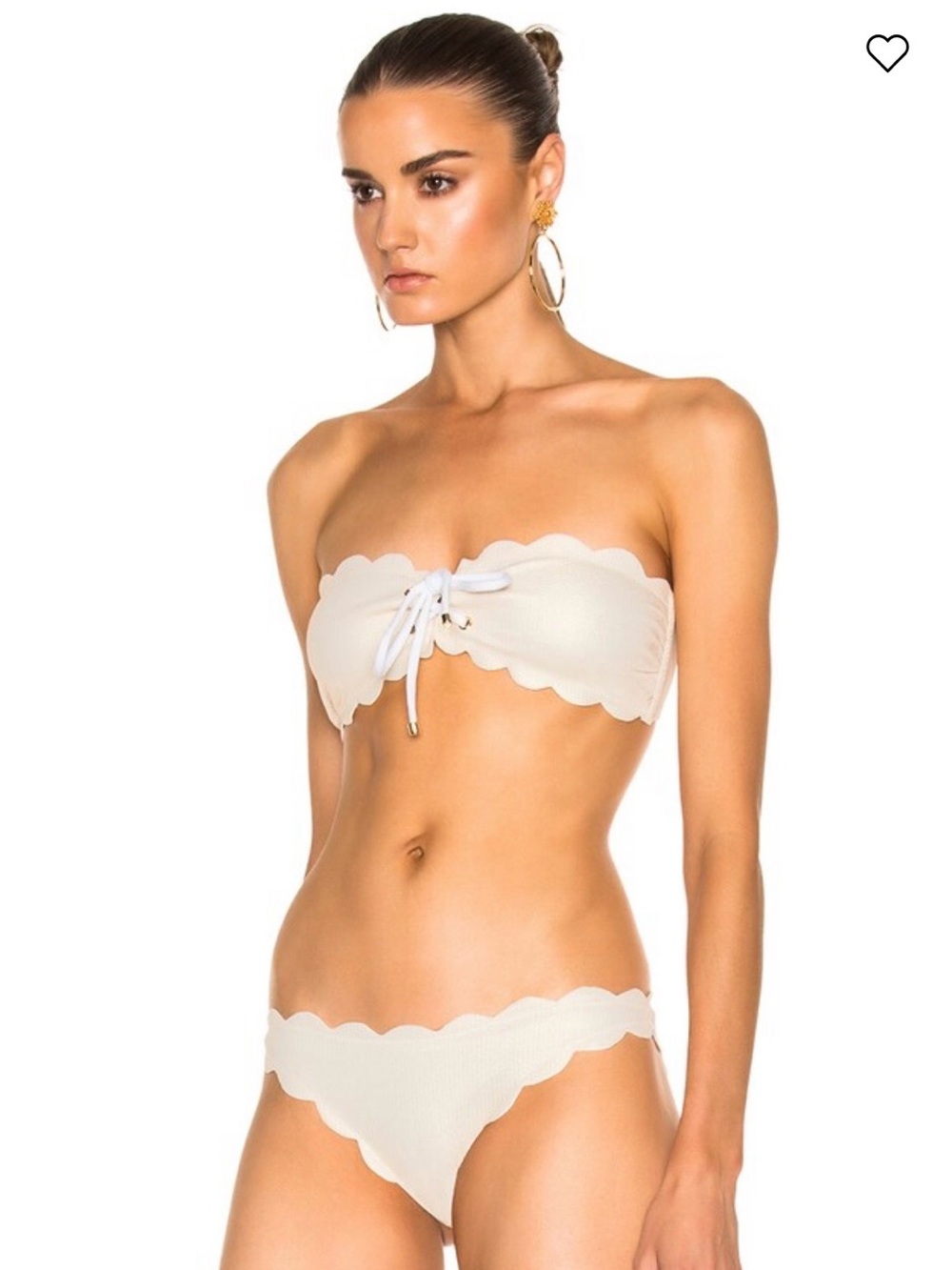 NWOT Marysia Swim Antibes Cream/Metallic Scalloped Bikini